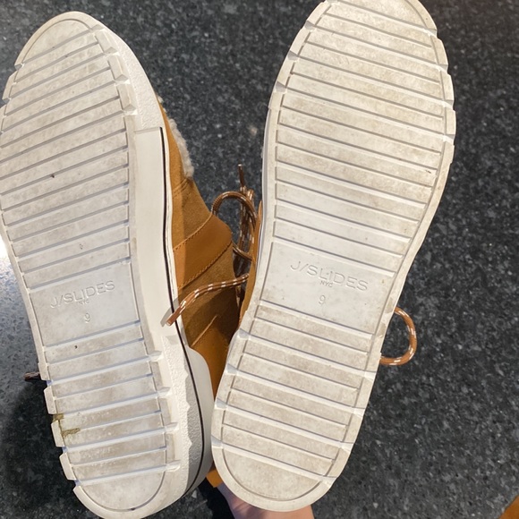 J/Slides Nell faux shearling sneaker booties SZ 9